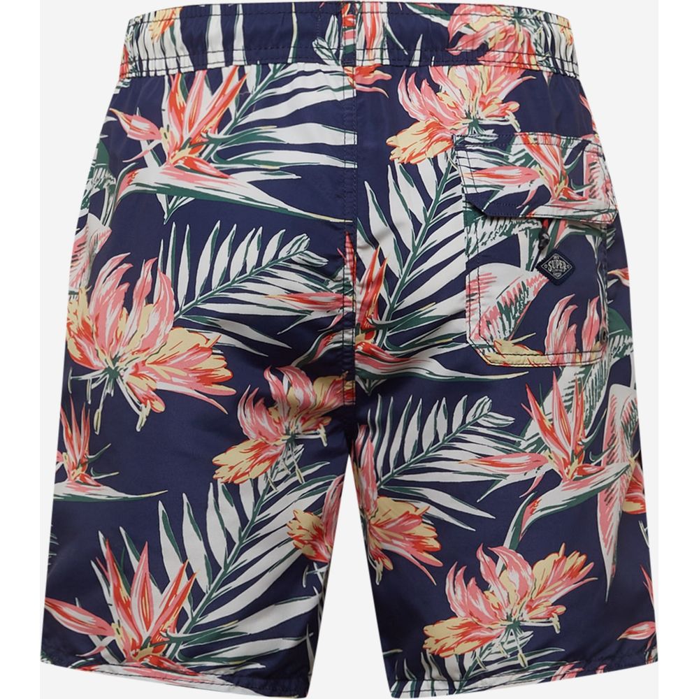 Superdry – Blaue Polyester-Badeshorts