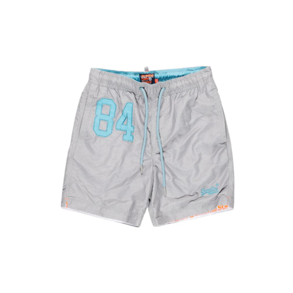 Superdry – Graue Badeshorts aus Polyester