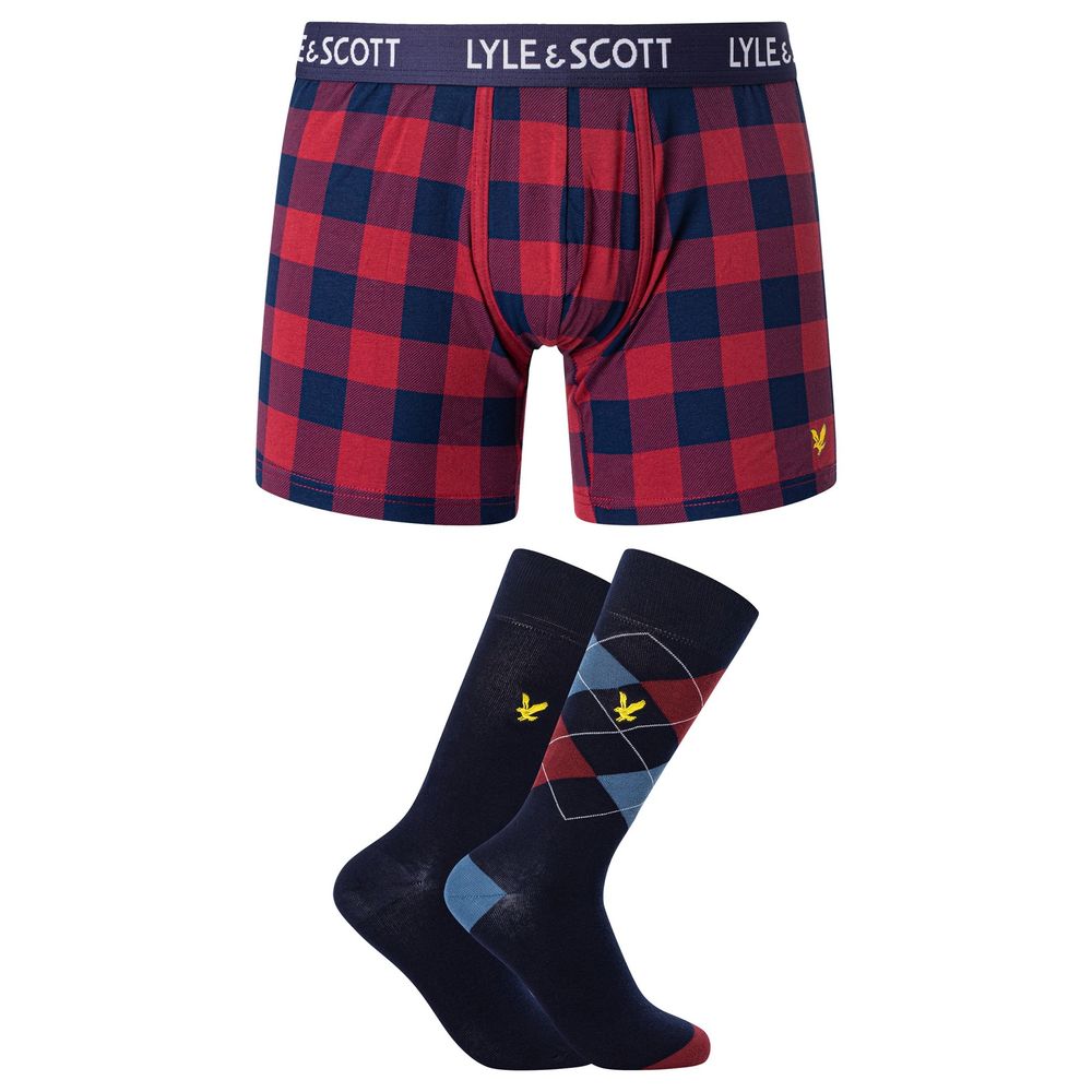 Lyle &amp; Scott – Bordeauxfarbene Boxershorts aus Baumwolle