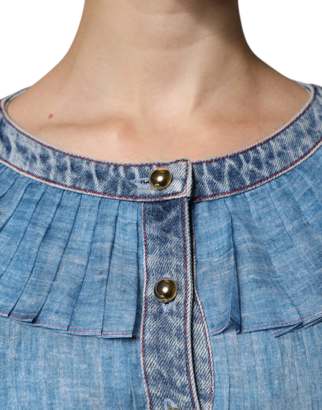 Philosophy – Blaues, langärmliges Lagenkleid