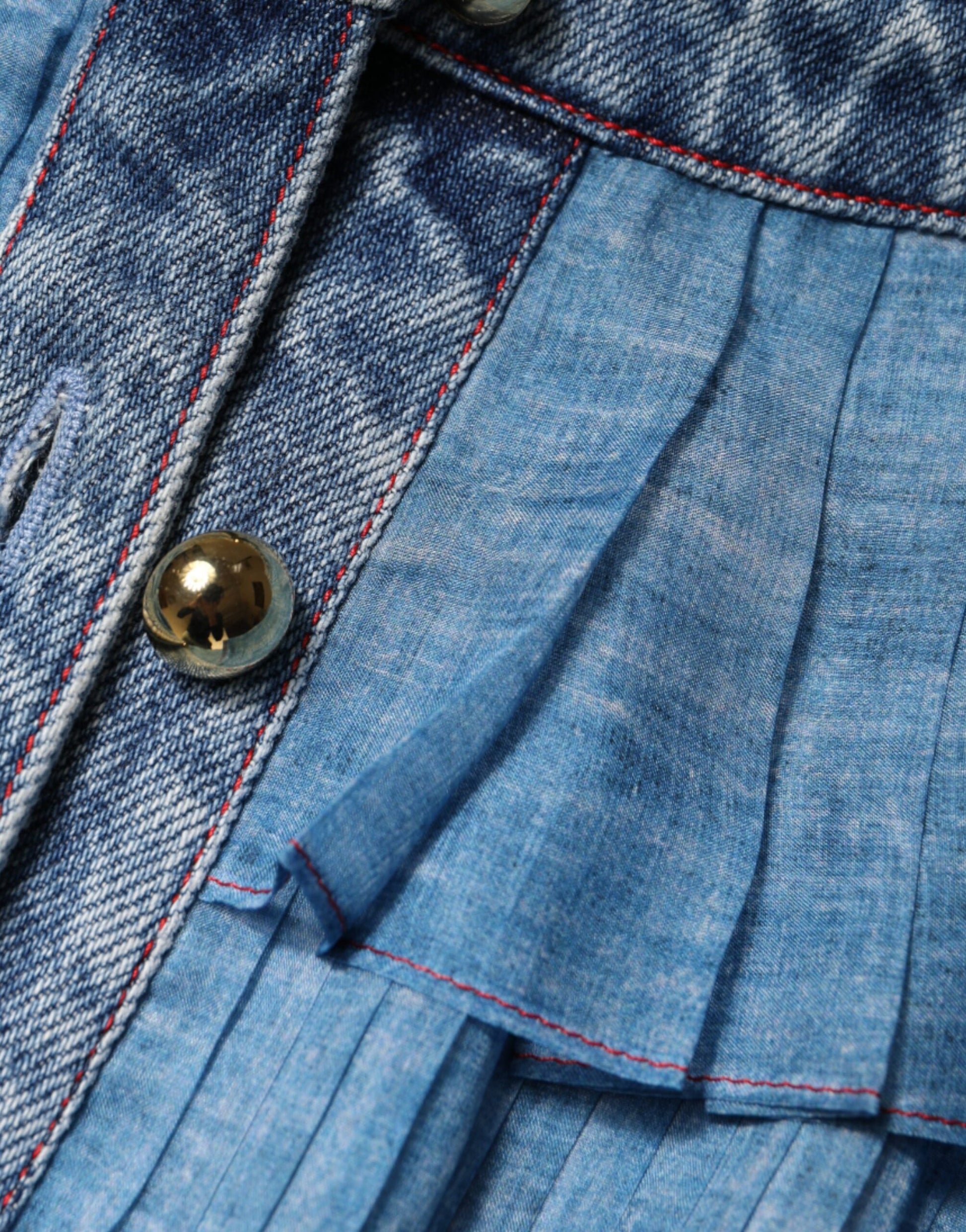 Philosophy – Blaues, langärmliges Lagenkleid