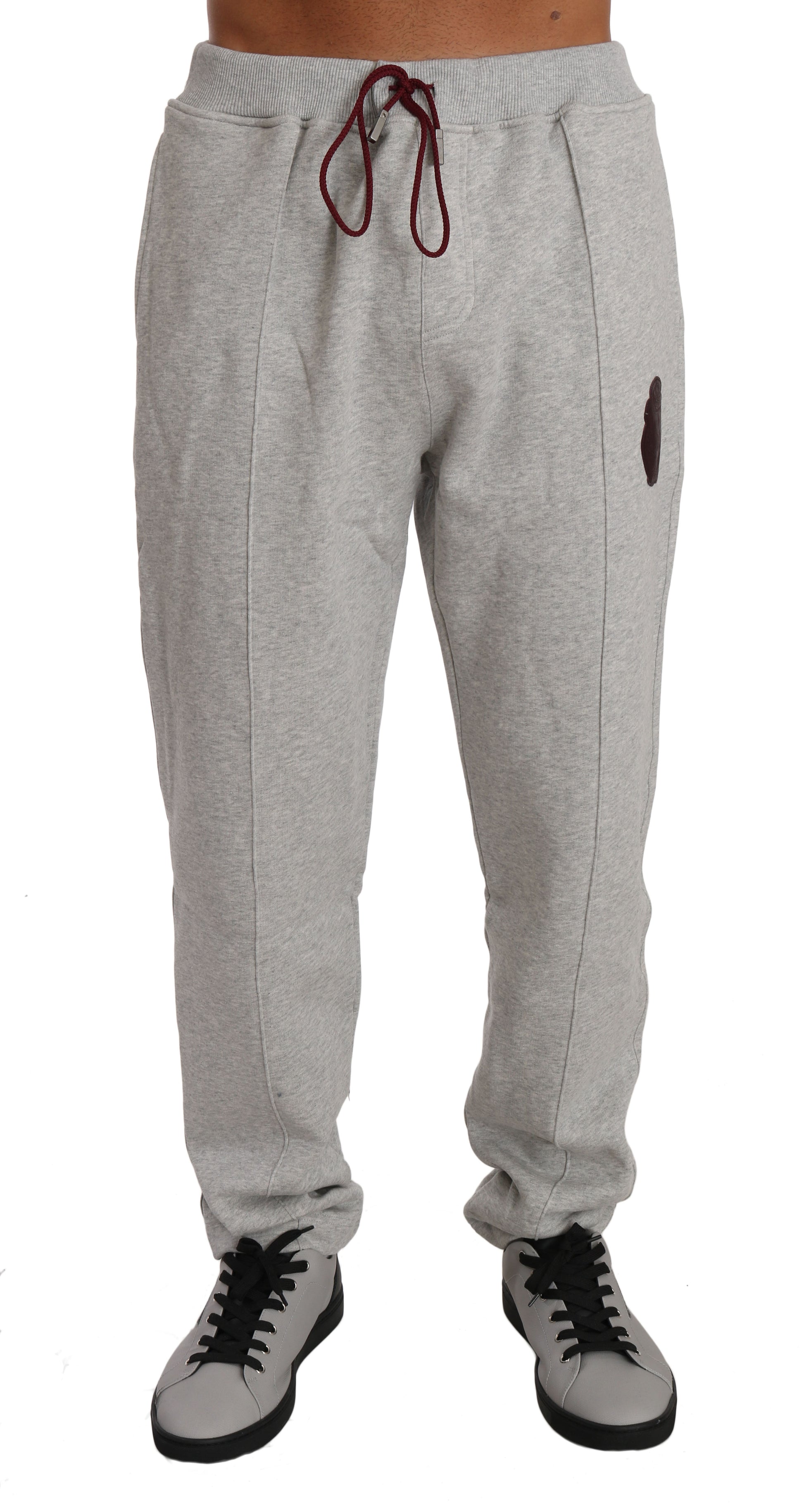 Billionaire Italian Couture – Elegantes graues Trainingsanzug-Ensemble mit Kapuze