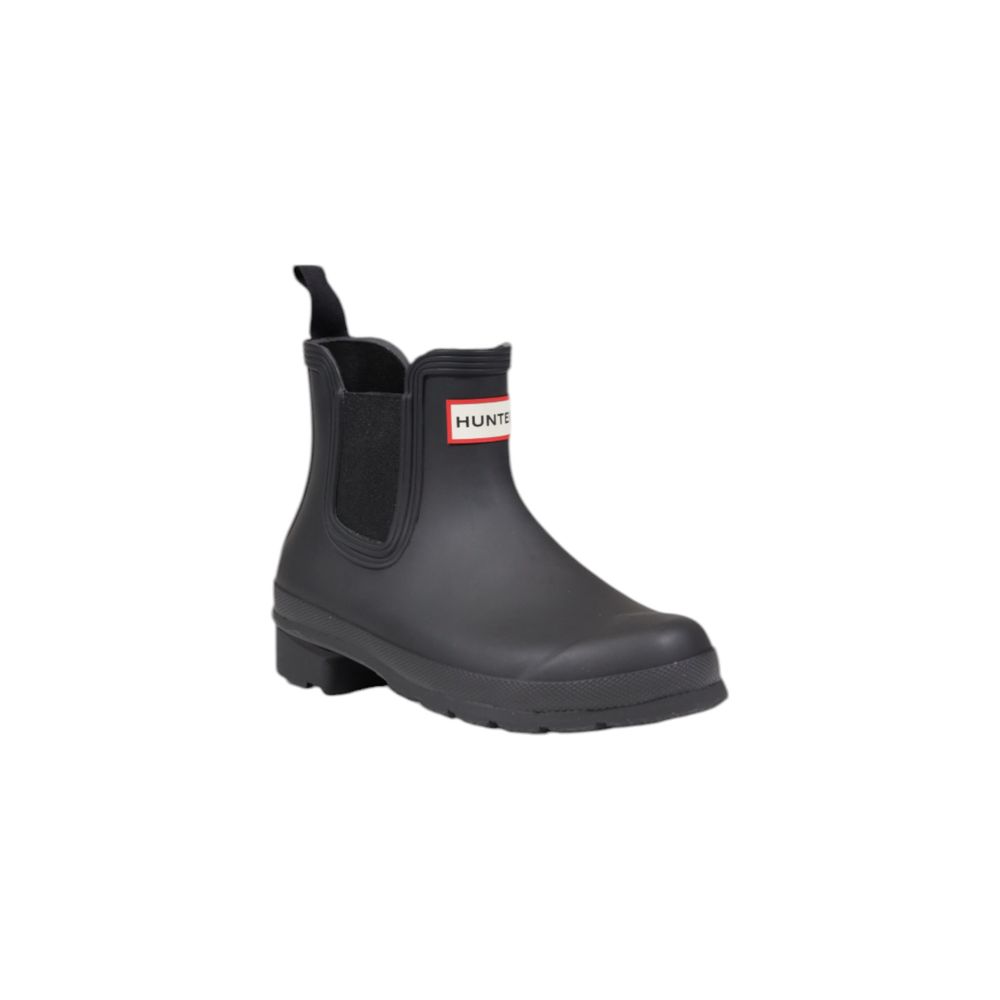 Hunter Schwarze Knöchelstiefel aus recyceltem Polyester