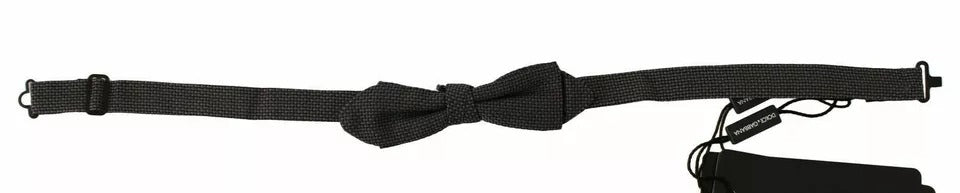 Dolce &amp; Gabbana – Verstellbare Seidenfliege mit grauem Muster