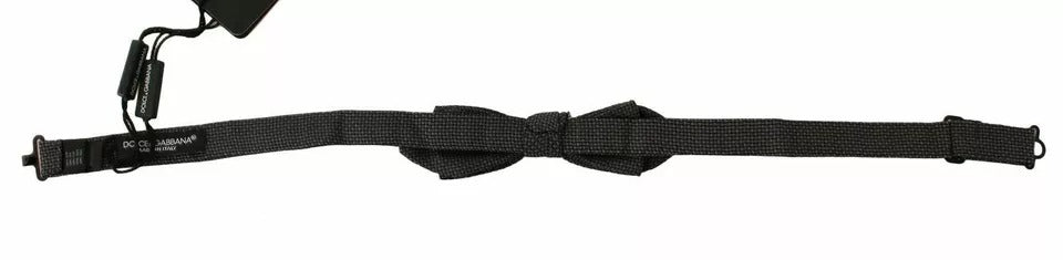 Dolce &amp; Gabbana – Verstellbare Seidenfliege mit grauem Muster