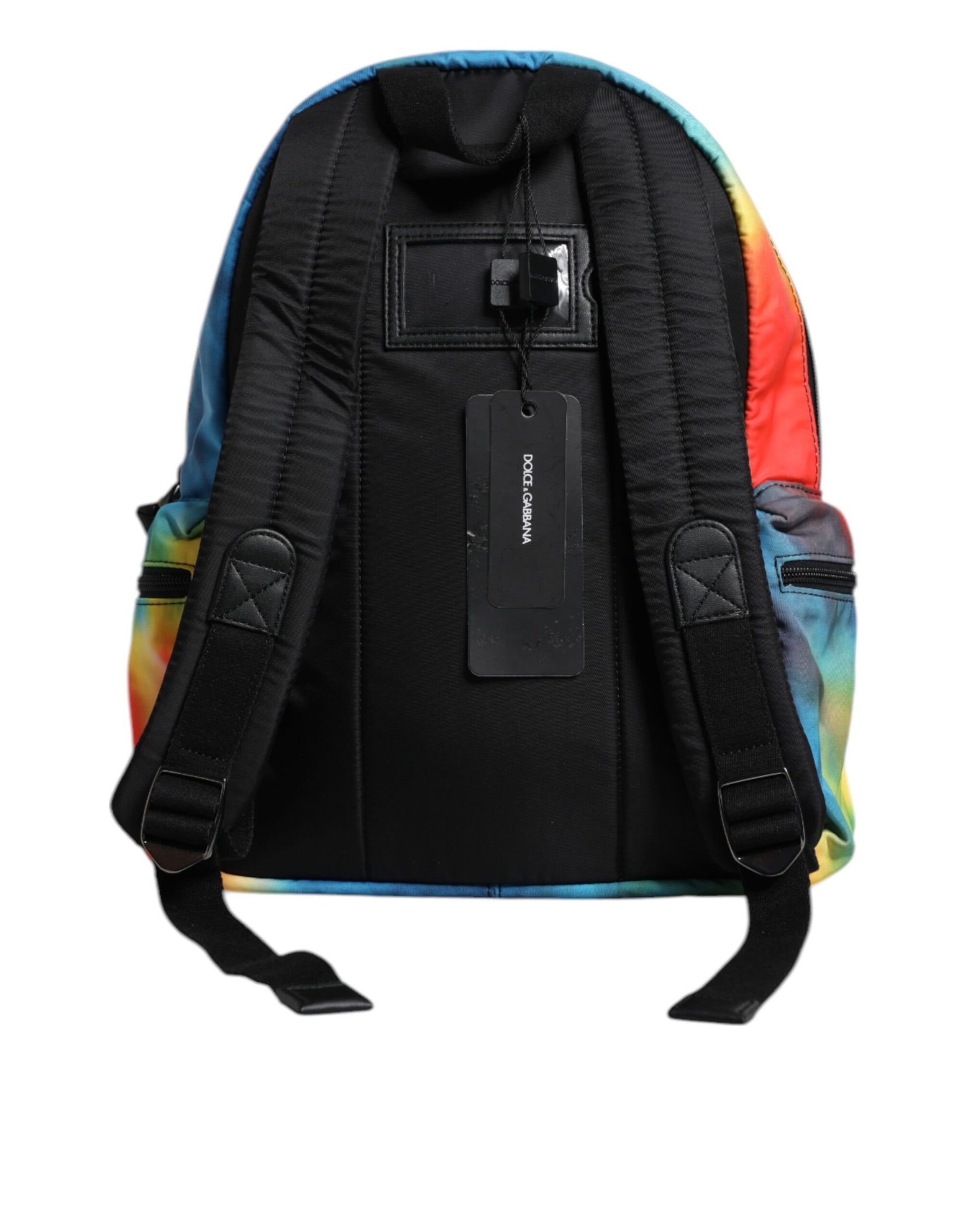Dolce &amp; Gabbana – Mehrfarbiger Rucksack aus Nylon mit Batikmuster und Logo-Print für Kinder