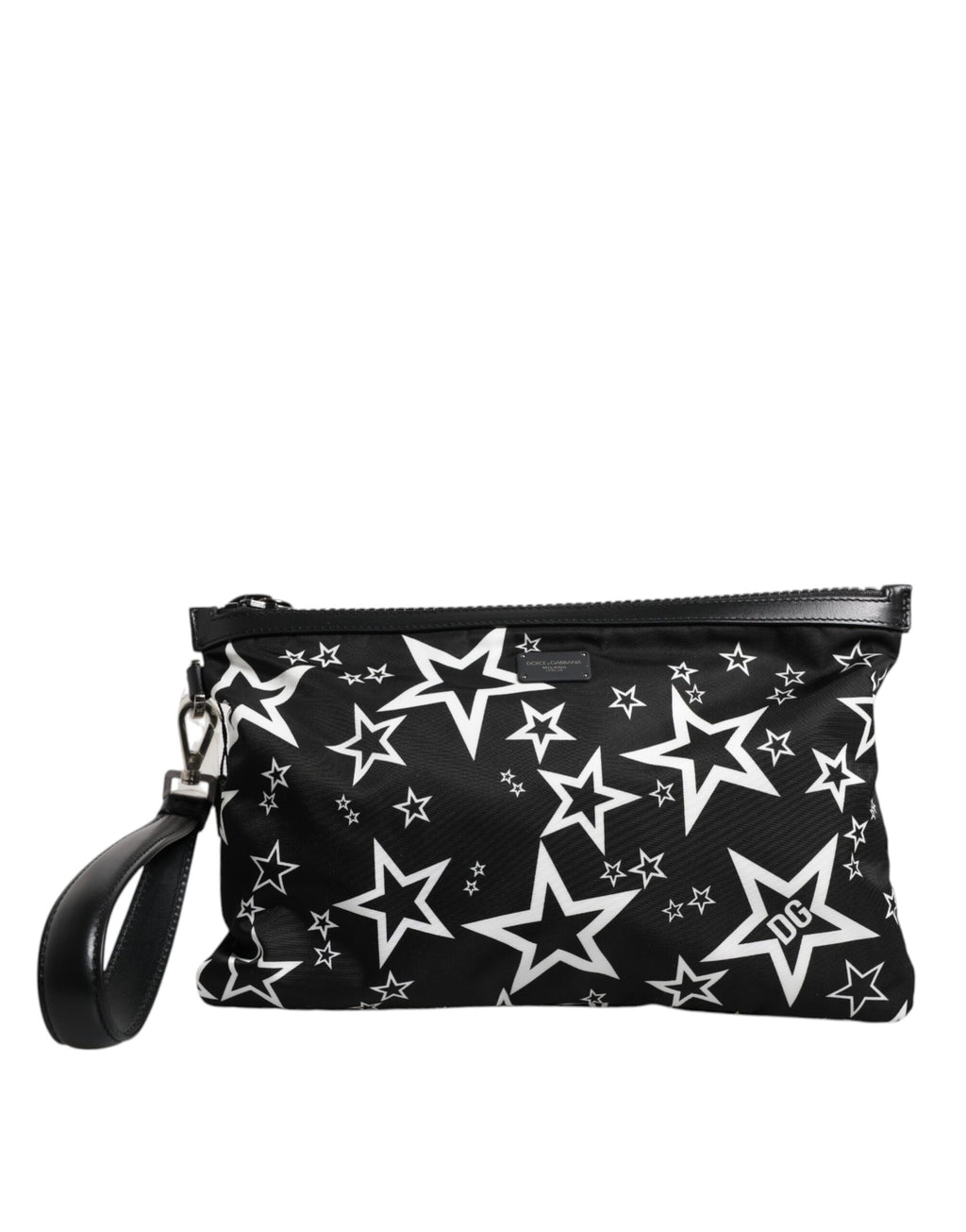 Dolce &amp; Gabbana Clutch mit schwarzem und weißem Sternenmuster