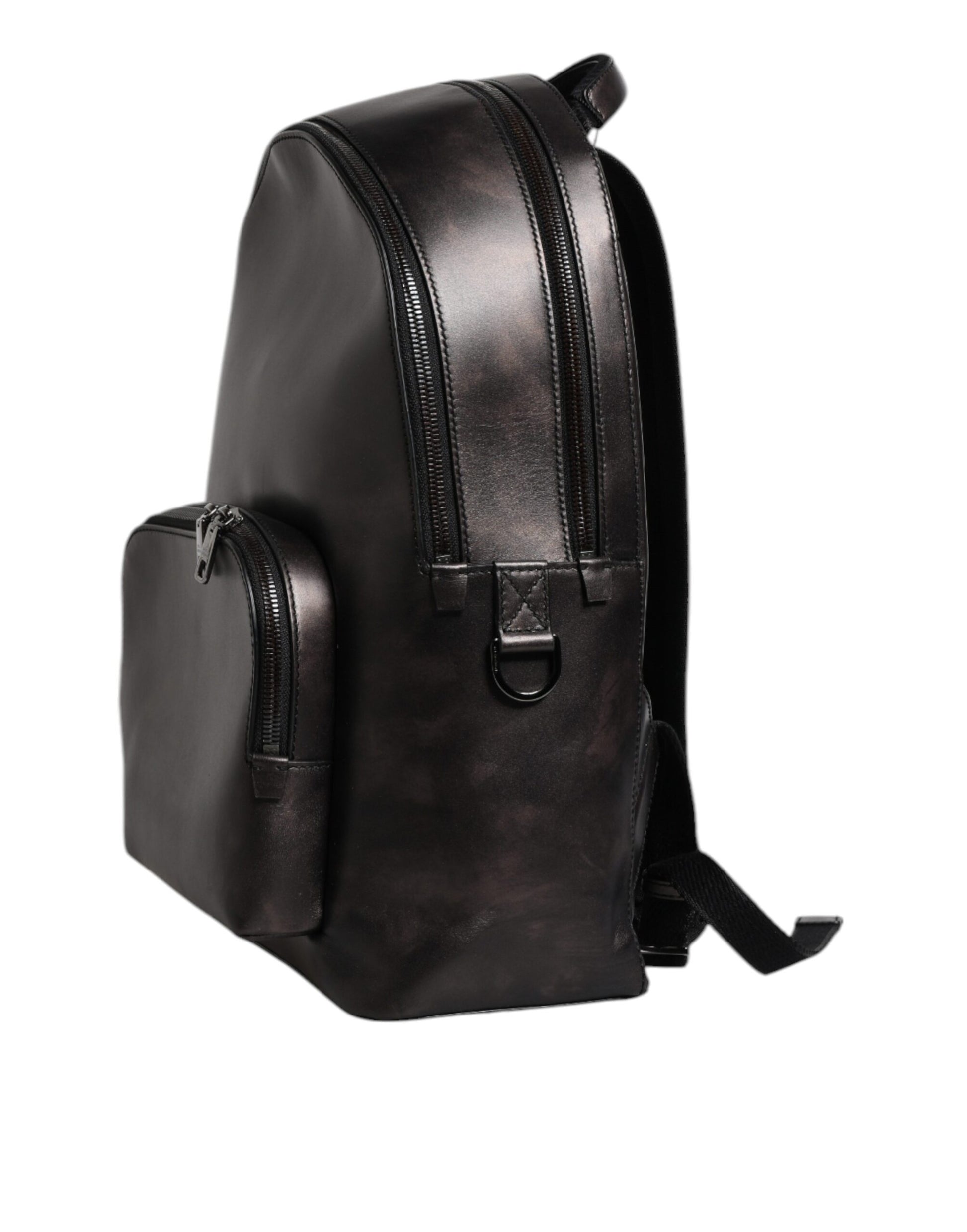 Dolce &amp; Gabbana Bronze Leder Schulreiserucksack