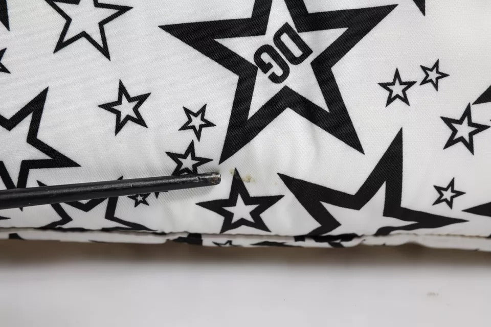 Dolce &amp; Gabbana, weißer Schulrucksack aus Nylon mit DG-Sternen-Print