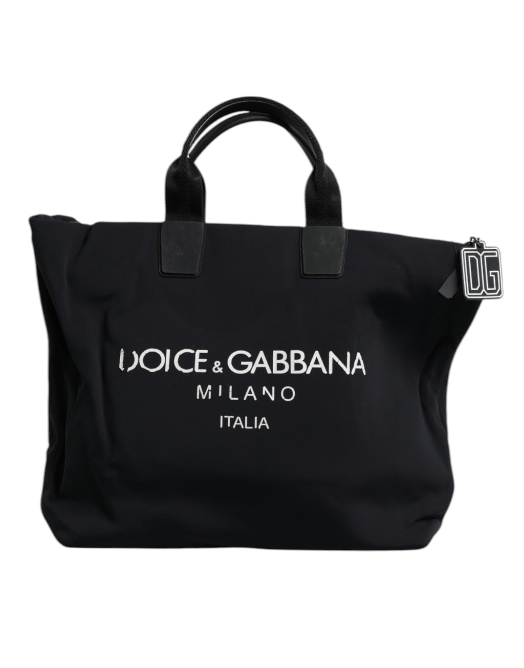 Dolce &amp; Gabbana Schwarze Canvas-Einkaufstasche mit DG-Logo für Damen