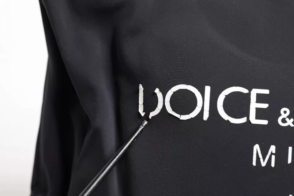 Dolce &amp; Gabbana Schwarze Canvas-Einkaufstasche mit DG-Logo für Damen