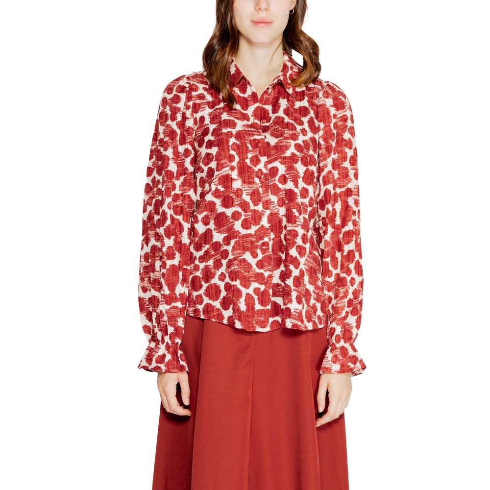 Vero Moda – Rotes Polyesterhemd
