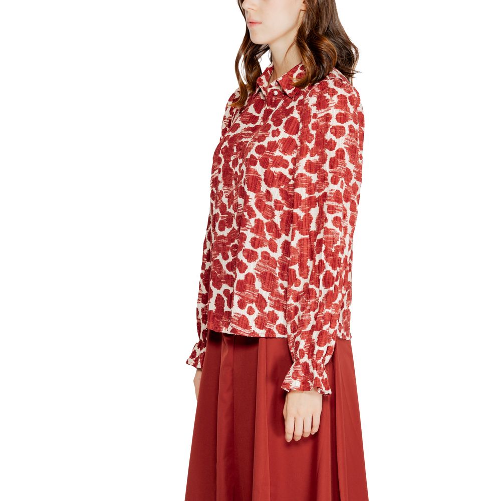 Vero Moda – Rotes Polyesterhemd