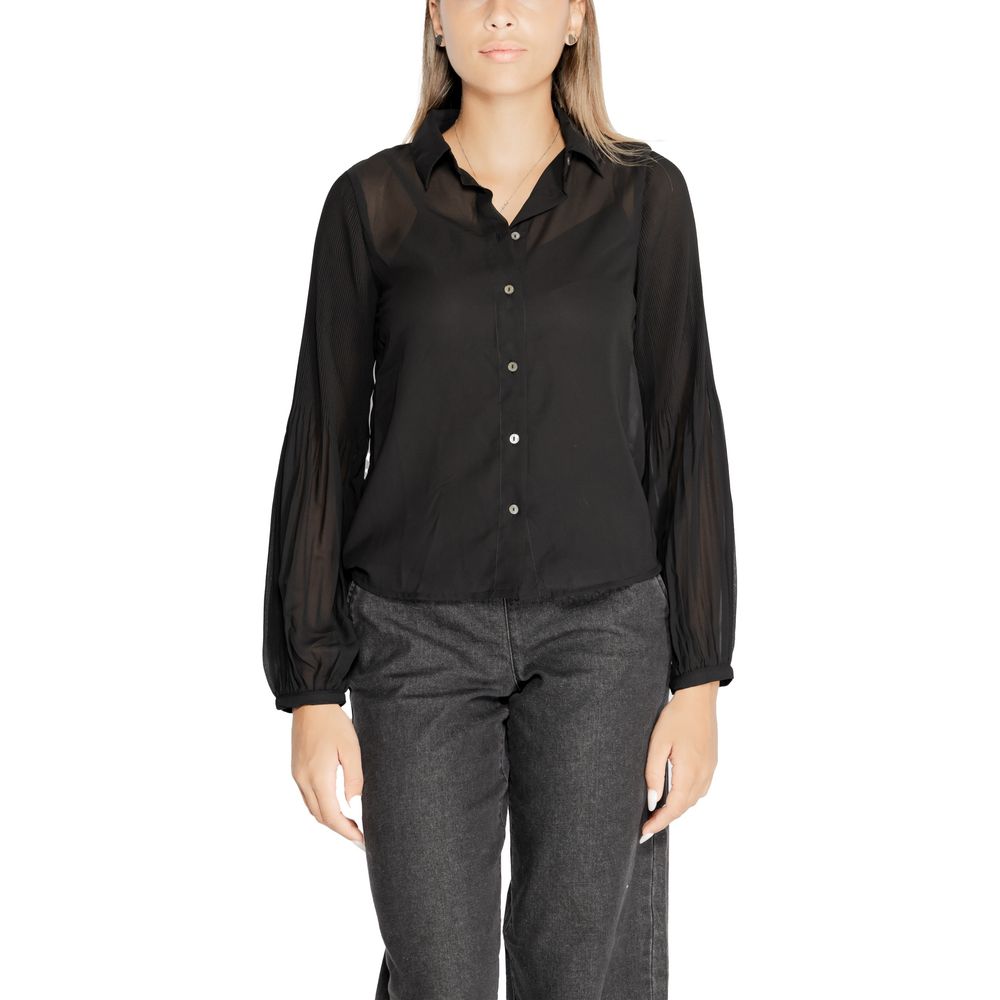 Only – Schwarzes Hemd aus recyceltem Polyester