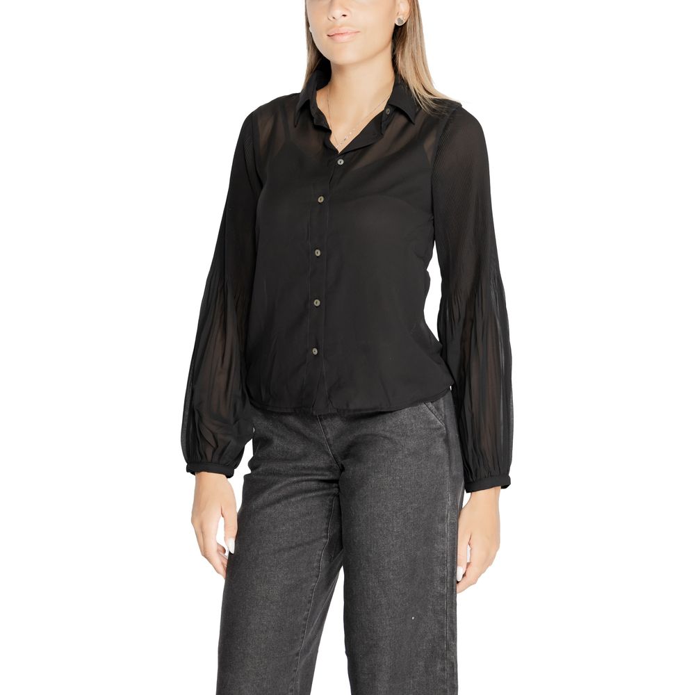 Only – Schwarzes Hemd aus recyceltem Polyester