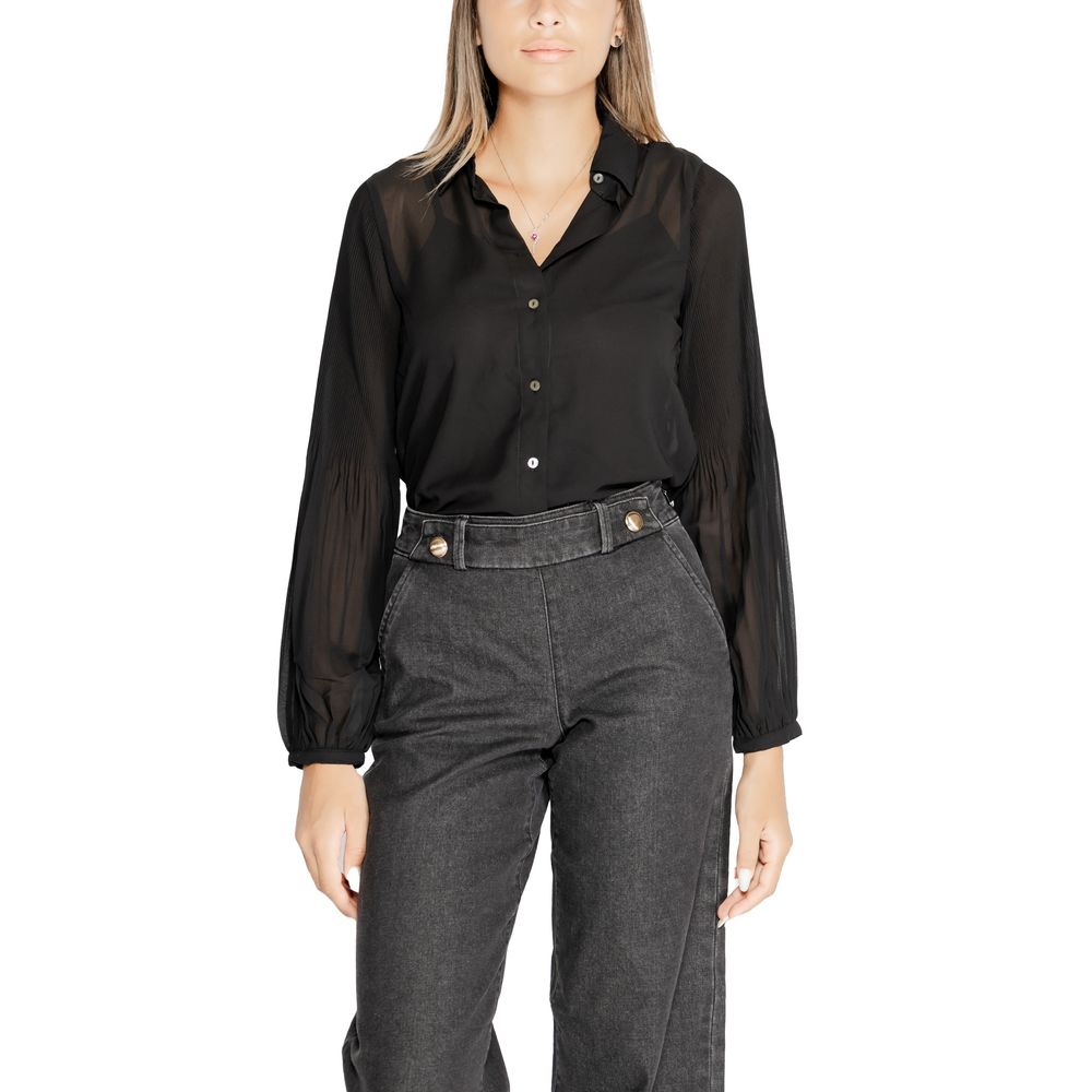 Only – Schwarzes Hemd aus recyceltem Polyester