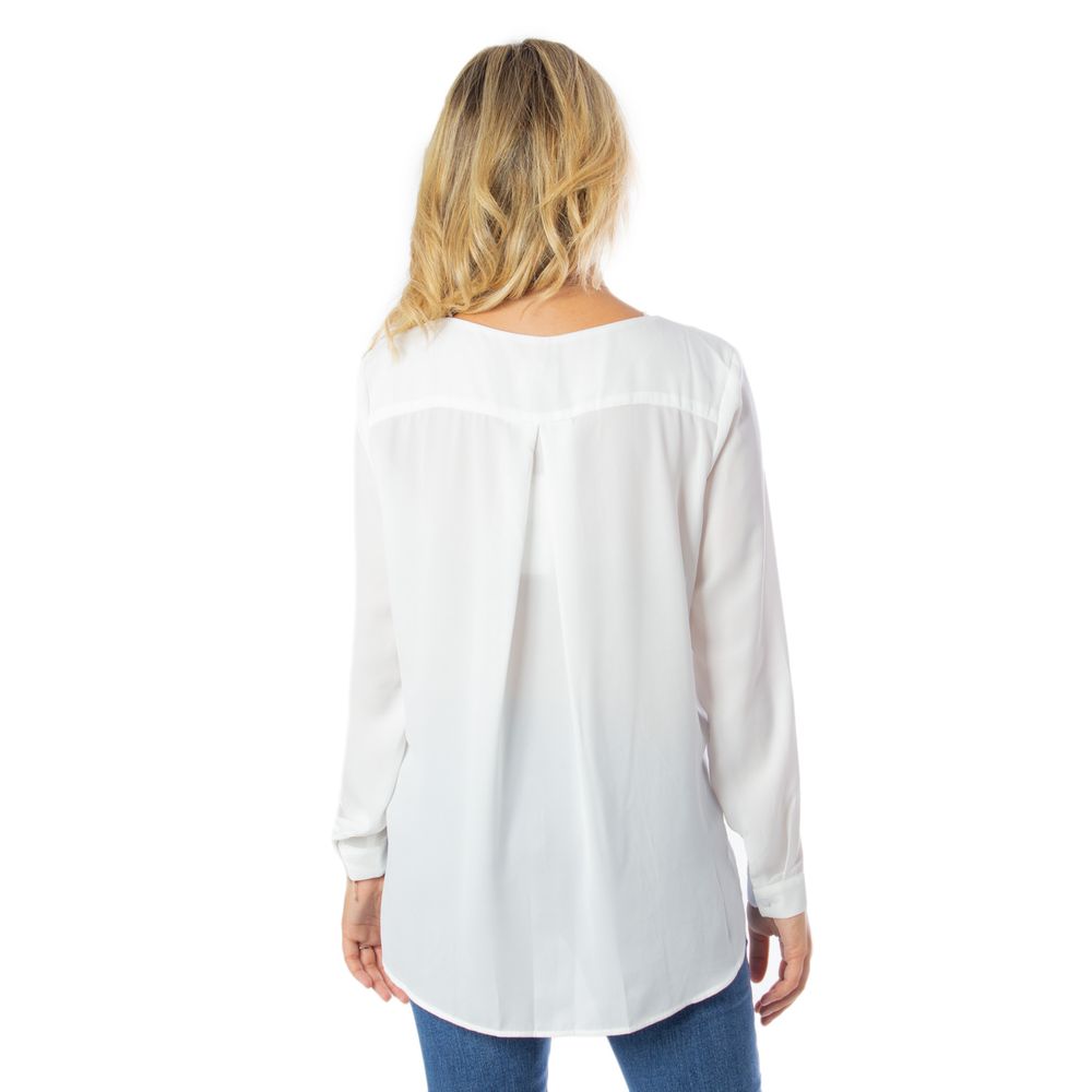 Vila Clothes Cremefarbenes Polyesterhemd