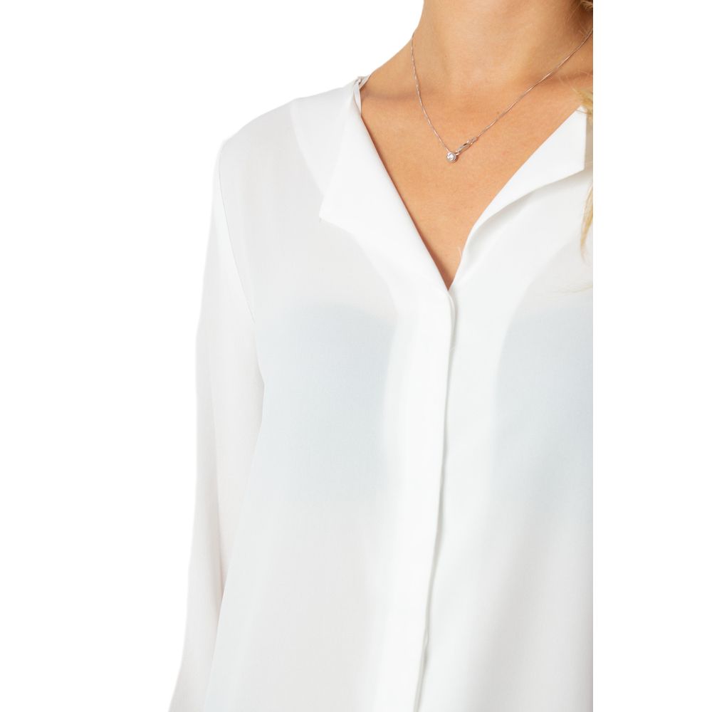 Vila Clothes Cremefarbenes Polyesterhemd