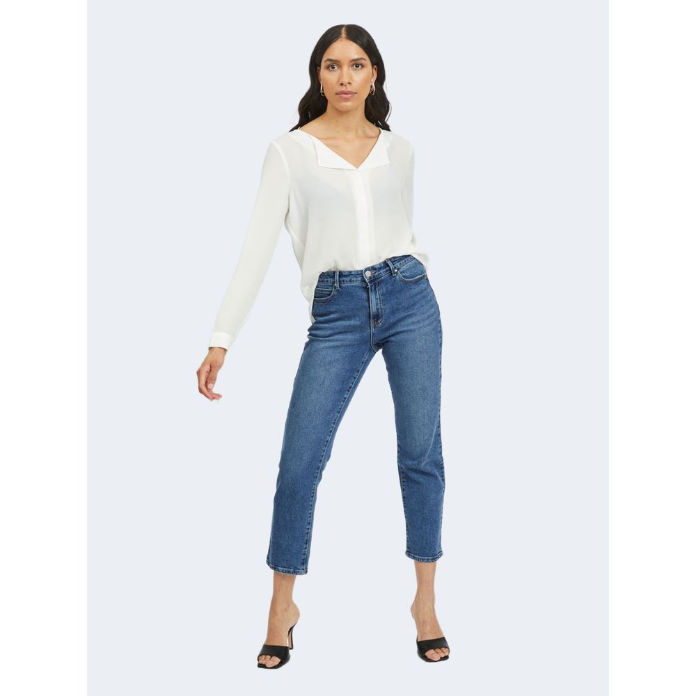 Vila Clothes Cremefarbenes Polyesterhemd