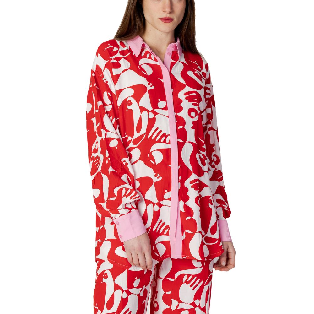 Vila Clothes – Rotes Viskosehemd