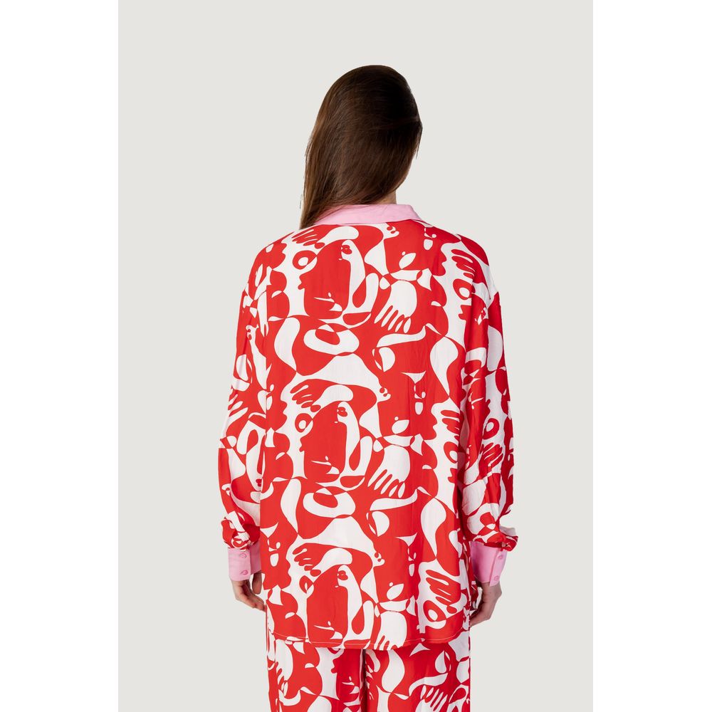 Vila Clothes – Rotes Viskosehemd