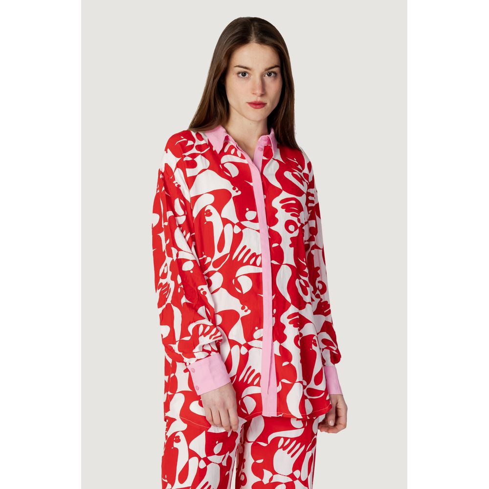 Vila Clothes – Rotes Viskosehemd