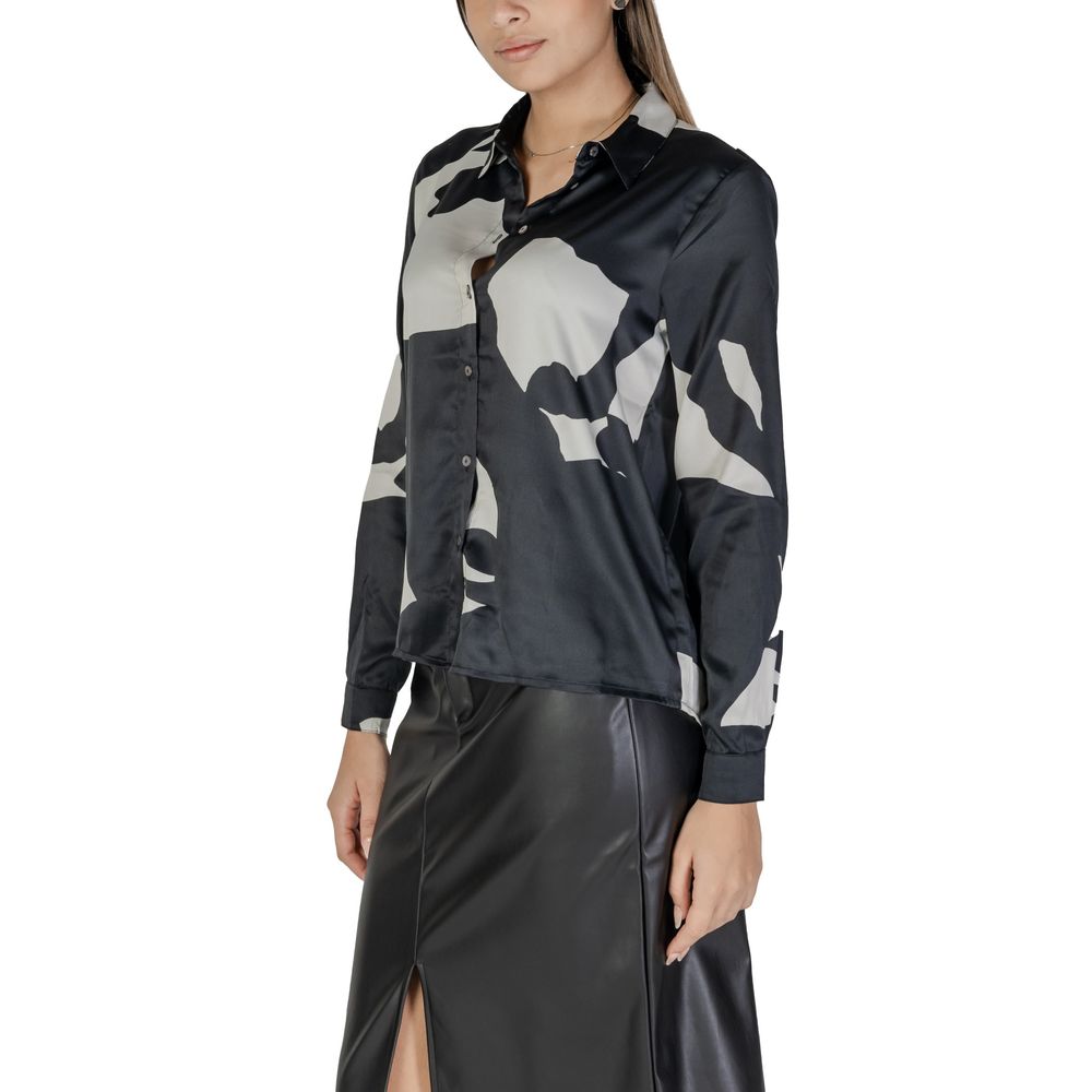 Only – Schwarzes Hemd aus recyceltem Polyester
