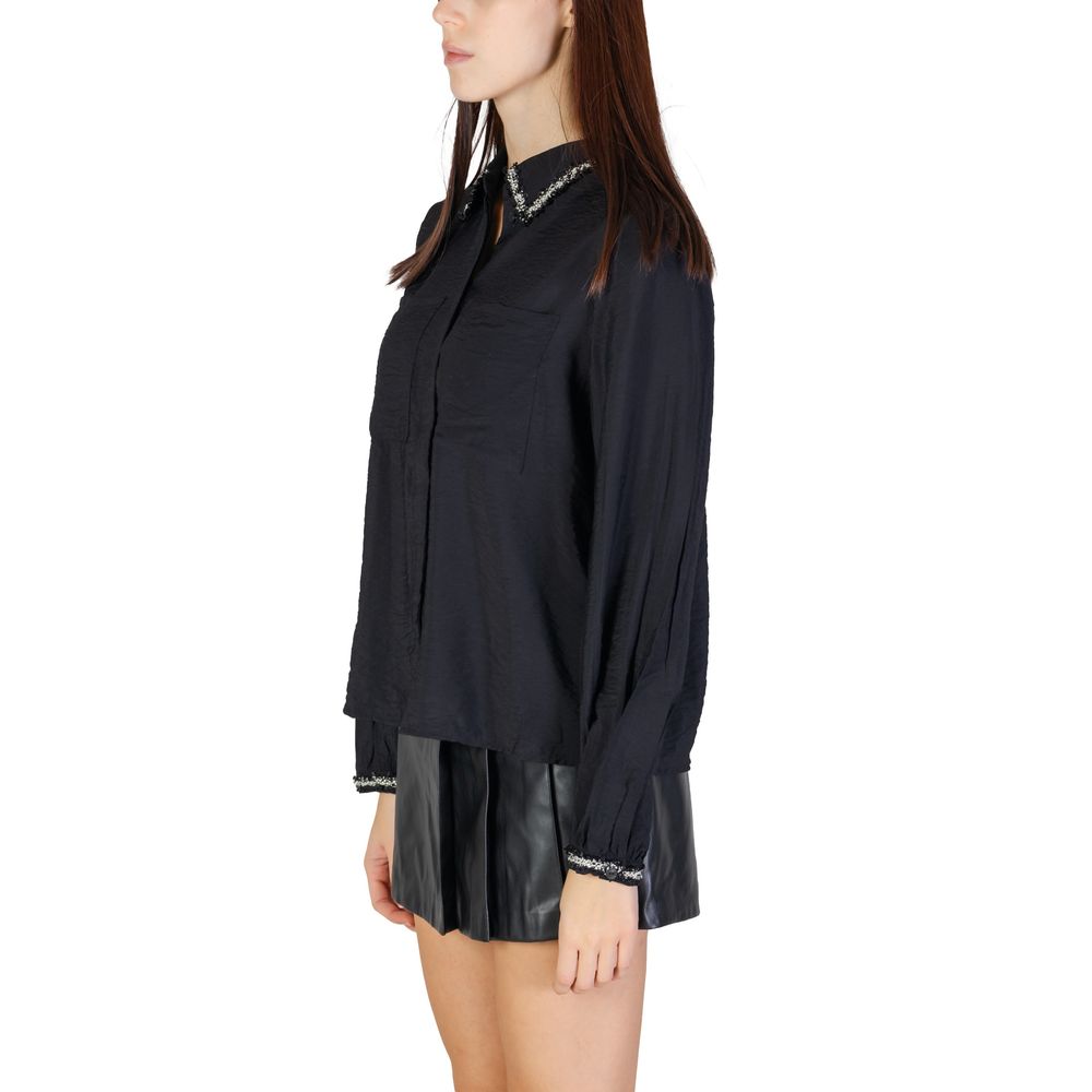 Vila Clothes – Schwarzes Viskosehemd