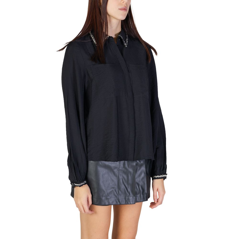 Vila Clothes – Schwarzes Viskosehemd