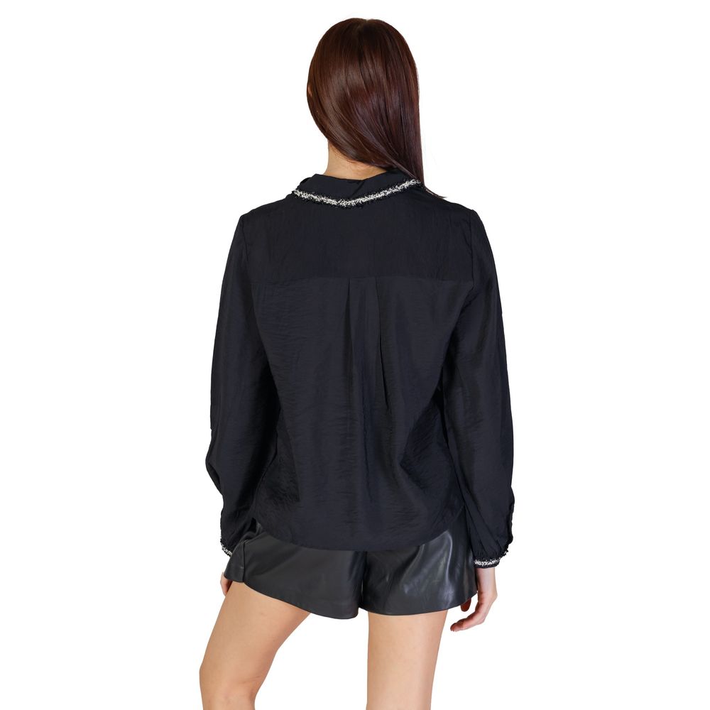 Vila Clothes – Schwarzes Viskosehemd