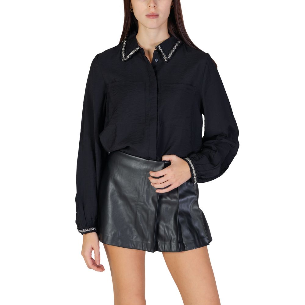 Vila Clothes – Schwarzes Viskosehemd
