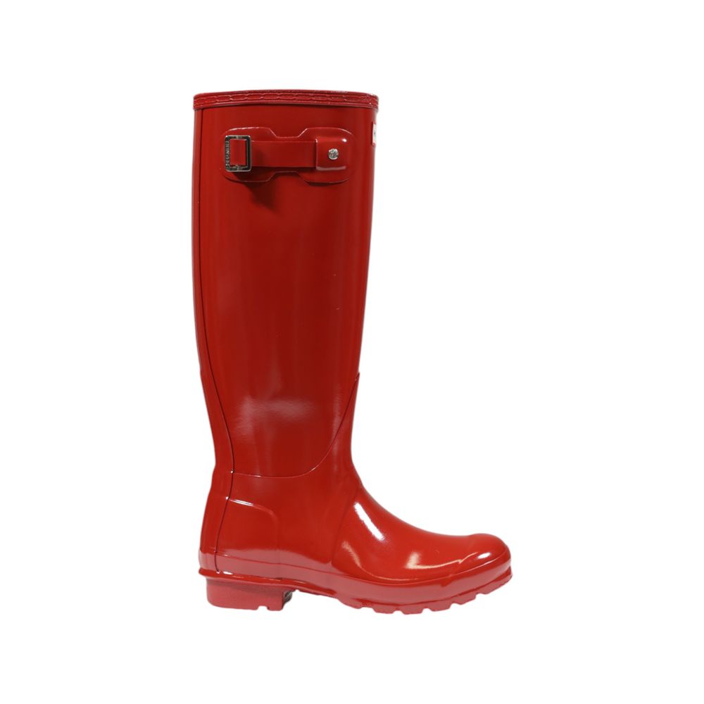 Knöchelhohe Stiefel aus recyceltem Polyester in Hunter Red