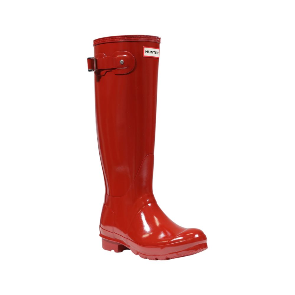 Knöchelhohe Stiefel aus recyceltem Polyester in Hunter Red