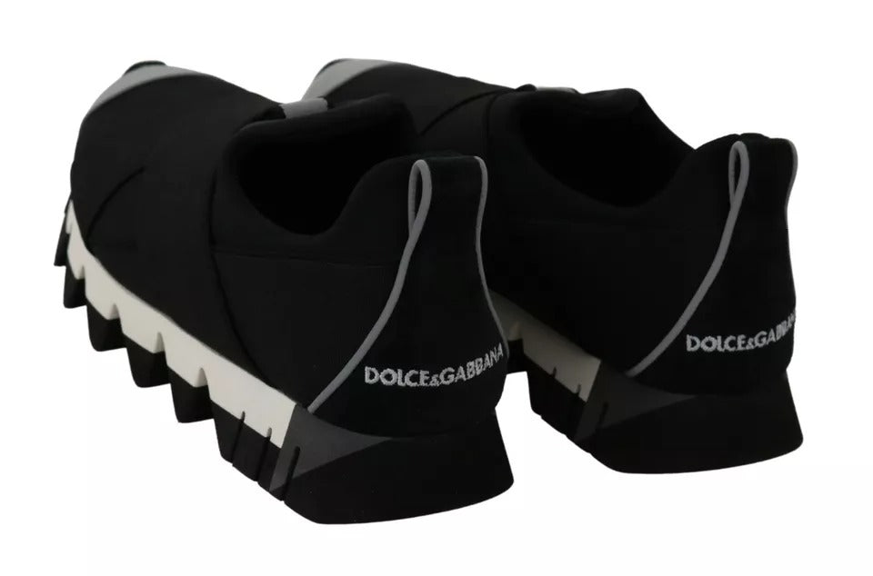 Dolce &amp; Gabbana – Schwarze Hai-Sneakers aus Neopren mit Stretch
