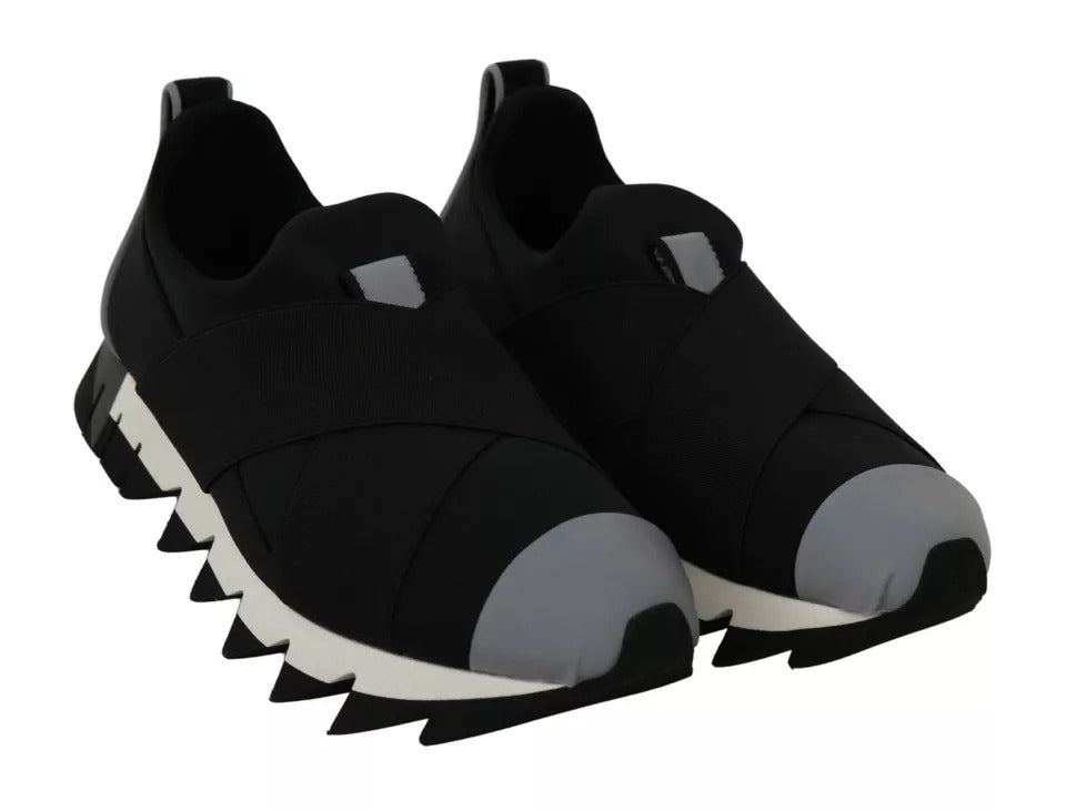 Dolce &amp; Gabbana – Schwarze Hai-Sneakers aus Neopren mit Stretch
