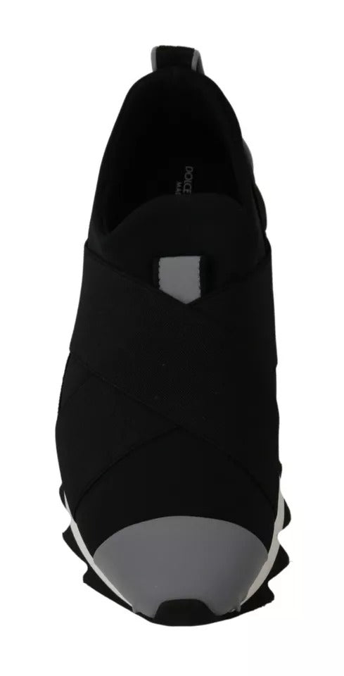 Dolce &amp; Gabbana – Schwarze Hai-Sneakers aus Neopren mit Stretch