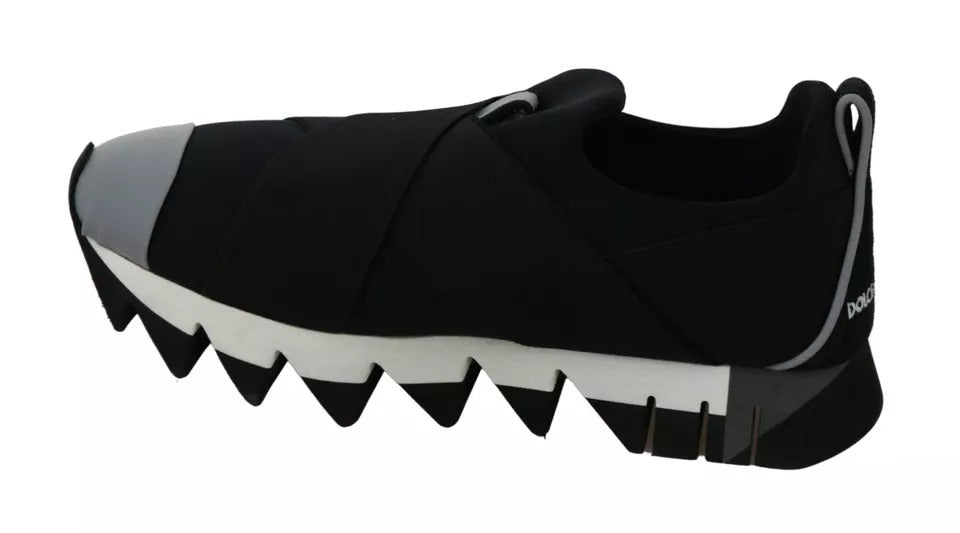 Dolce &amp; Gabbana – Schwarze Hai-Sneakers aus Neopren mit Stretch