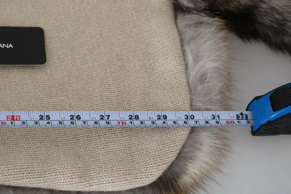 Dolce &amp; Gabbana Brauner Fuchsschwanz-Pelzschal-Halswickel-Abdeckungskragenschal