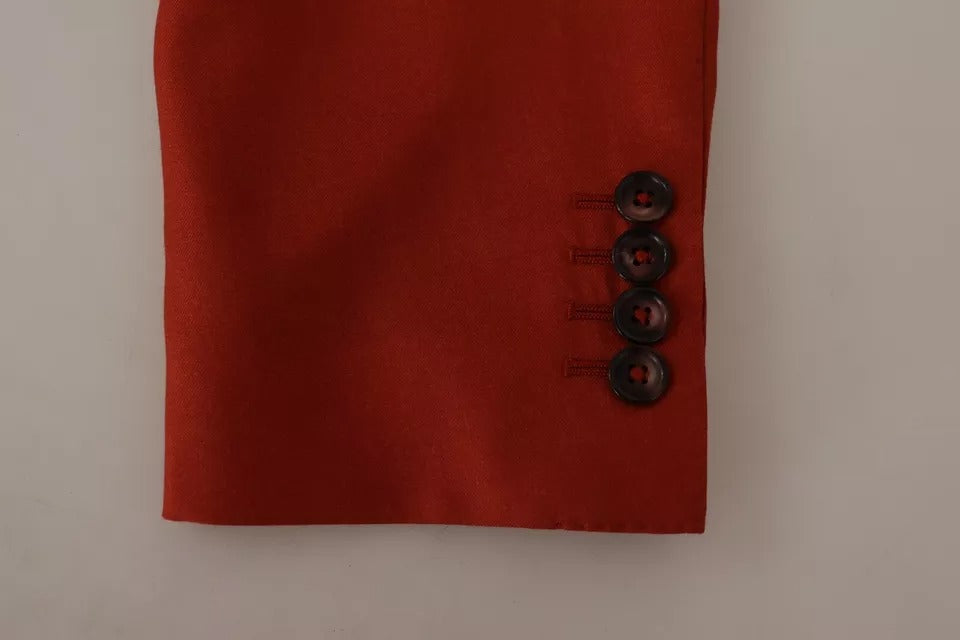 Dolce &amp; Gabbana Orange MARTINI Kaschmir-Seidenmantel-Blazer