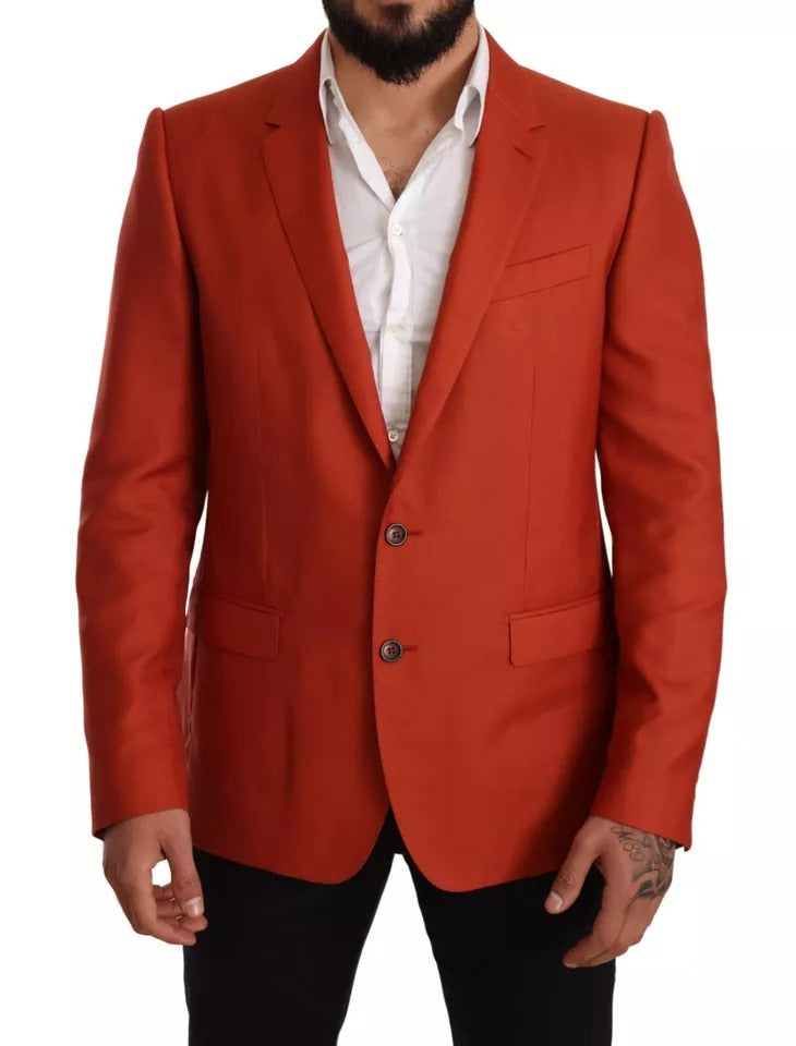 Dolce &amp; Gabbana Orange MARTINI Kaschmir-Seidenmantel-Blazer
