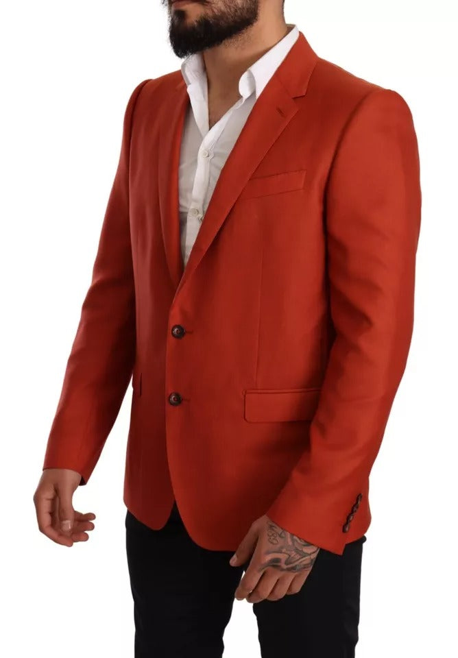 Dolce &amp; Gabbana Orange MARTINI Kaschmir-Seidenmantel-Blazer