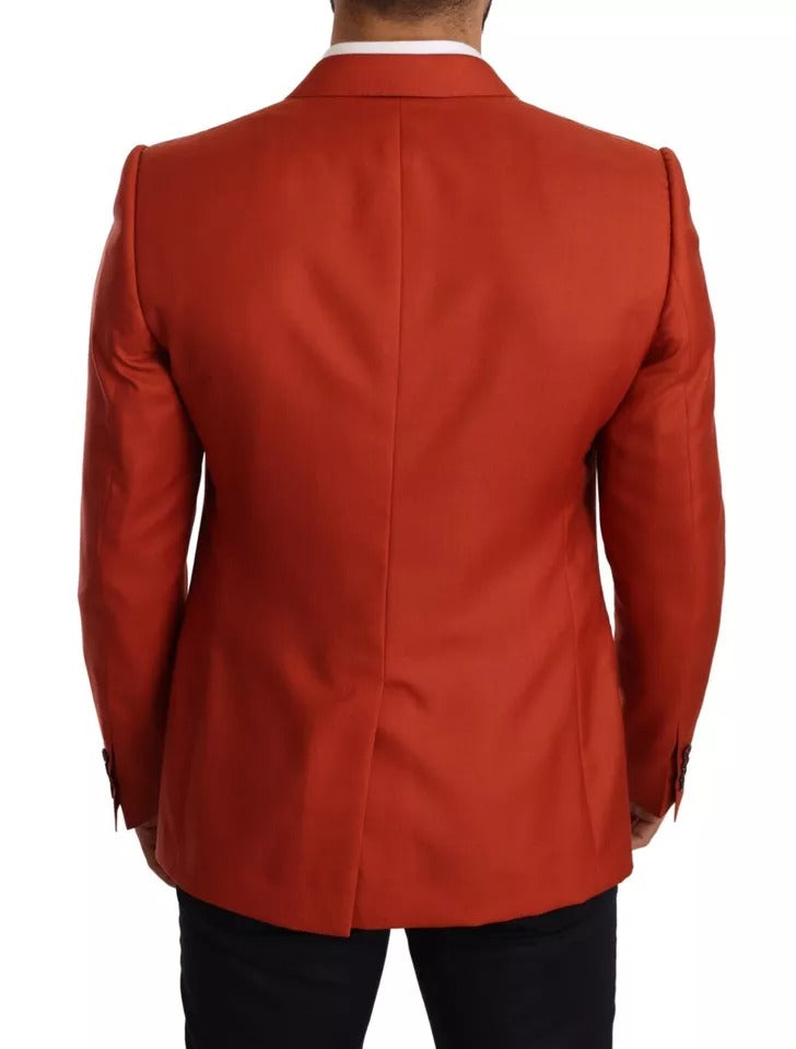 Dolce &amp; Gabbana Orange MARTINI Kaschmir-Seidenmantel-Blazer