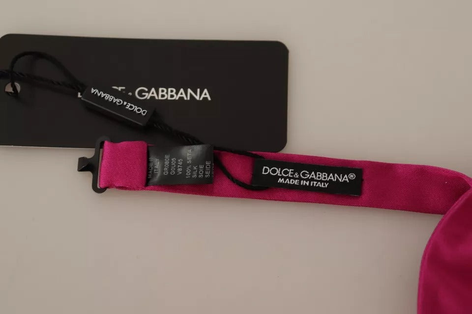 Dolce &amp; Gabbana – Verstellbare Fliege aus Seide in Rosa für Herren