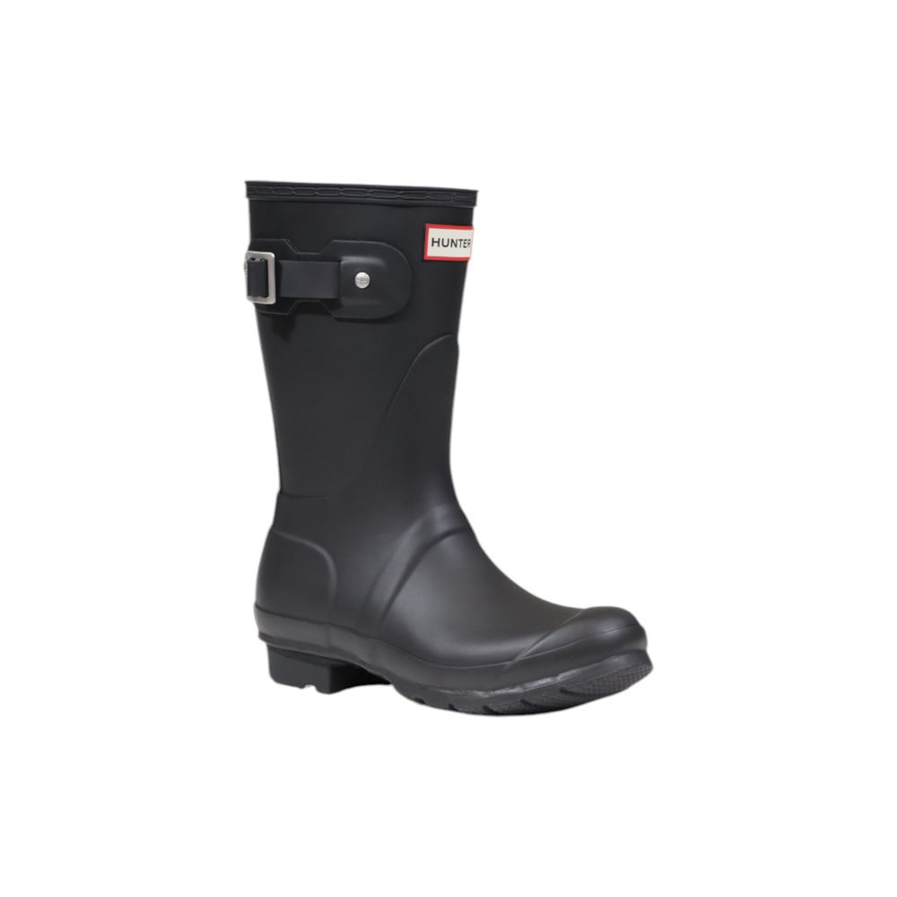 Hunter Schwarze Knöchelstiefel aus recyceltem Polyester