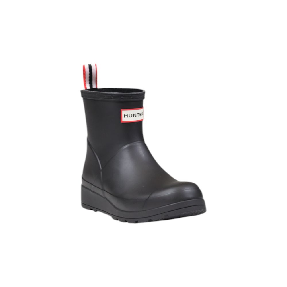 Hunter Schwarze Knöchelstiefel aus recyceltem Polyester
