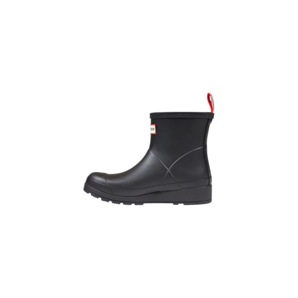 Hunter Schwarze Knöchelstiefel aus recyceltem Polyester