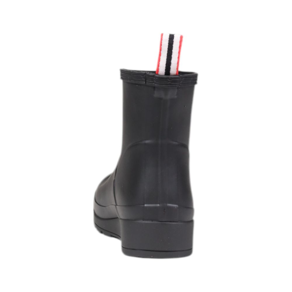 Hunter Schwarze Knöchelstiefel aus recyceltem Polyester