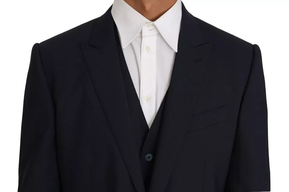 Dolce &amp; Gabbana – MARTINI – Blazerweste aus blauer Wolle, 2-teilig