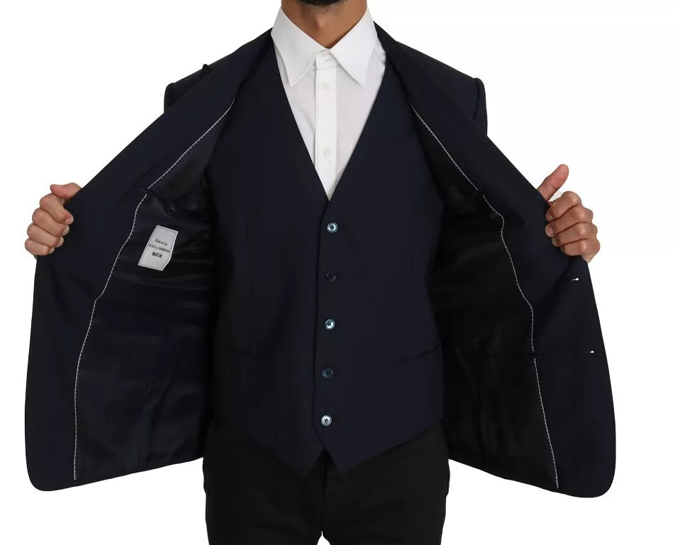 Dolce &amp; Gabbana – MARTINI – Blazerweste aus blauer Wolle, 2-teilig