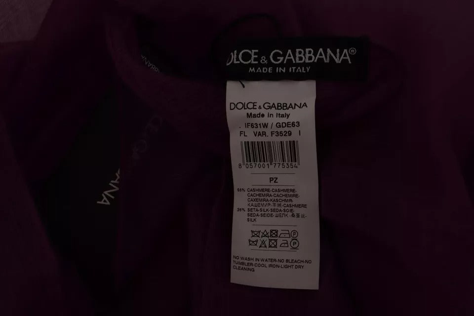Dolce &amp; Gabbana Lilafarbener Schal aus einfarbiger Kaschmir-Seide